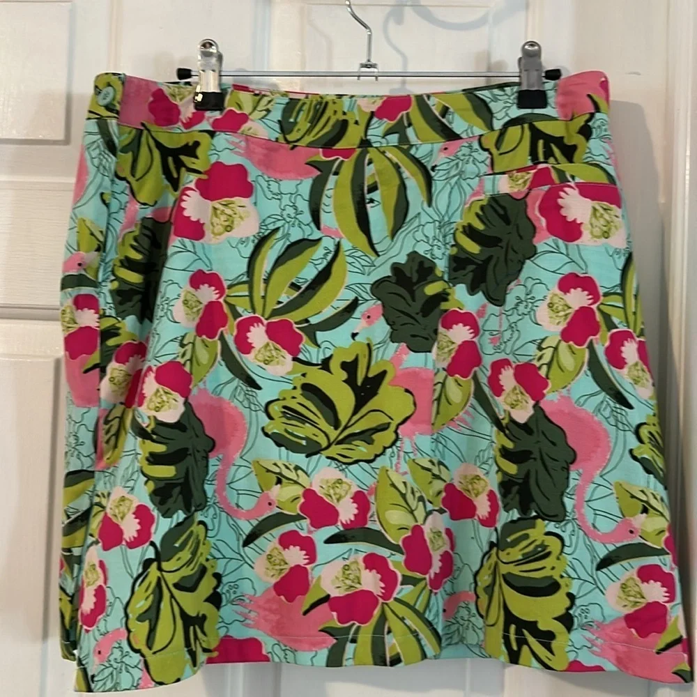 Women’s Allyson Whitmore Golf Flamingo Jungle Floral Tropical Skort Size 14